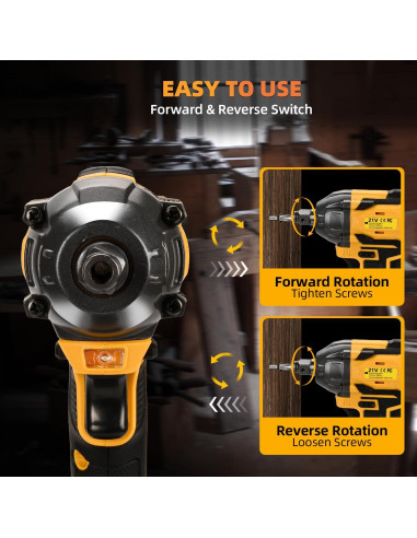 Llave de impacto inalámbrica 300N Herramientas 007 21V 2 baterías