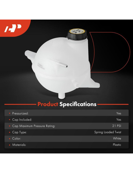 Tanque de Recuperación de Refrigerante A-Premium con Tapa para Ford Transit 2015-2019