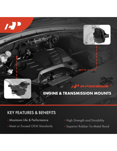 Juego de Montajes de Motor A-Premium 3 Piezas para Ram 2500 3500 2010-2015