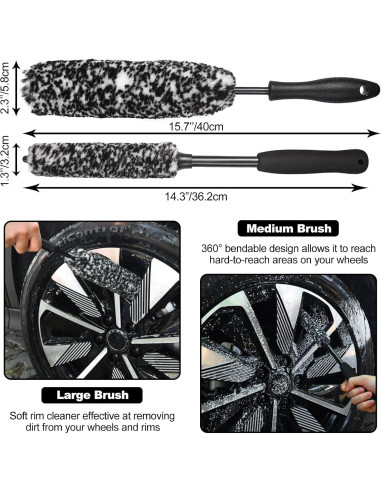 Kit de Cepillos de Limpieza de Ruedas NIKCOSMK 8 Piezas