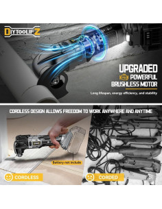 Herramienta Oscilante Inalámbrica DIYtoolifz 20V 6 Velocidades 2