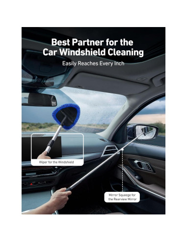 Limpiaparabrisas Extensible AstroAI 99 cm con Paños Microfibra