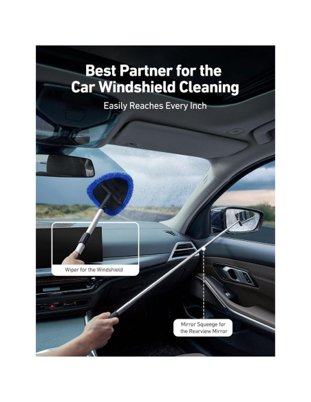 Limpiaparabrisas Extensible AstroAI 99 cm con Paños Microfibra