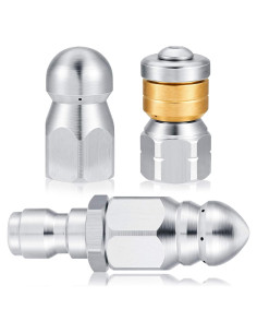 Kit de Boquillas para Limpiadora a Presión Honoson 3 Pcs Acero Inoxidable