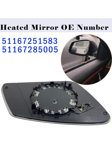 Cristal Espejo Calentado Izquierdo BMW Danbojit 51167251583