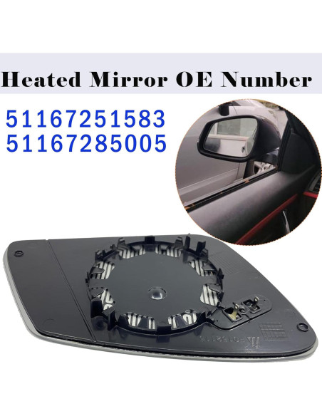 Cristal Espejo Calentado Izquierdo BMW Danbojit 51167251583
