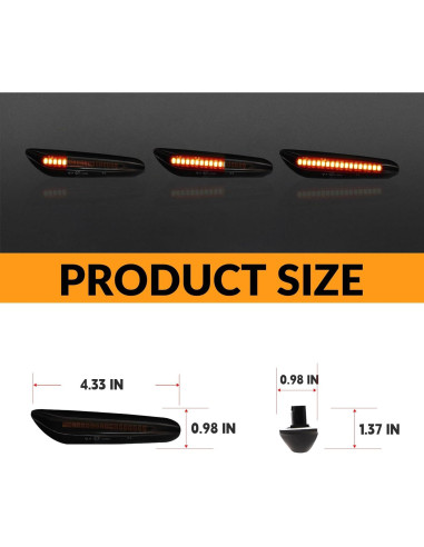 Luces de Marcador Lateral LED DERMOKA Ámbar Secuencial 2pcs