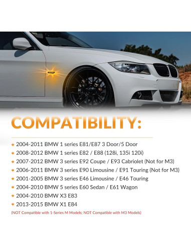 Luces de Marcador Lateral LED DERMOKA Ámbar Secuencial 2pcs