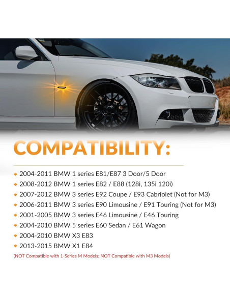 Luces de Marcador Lateral LED DERMOKA Ámbar Secuencial 2pcs