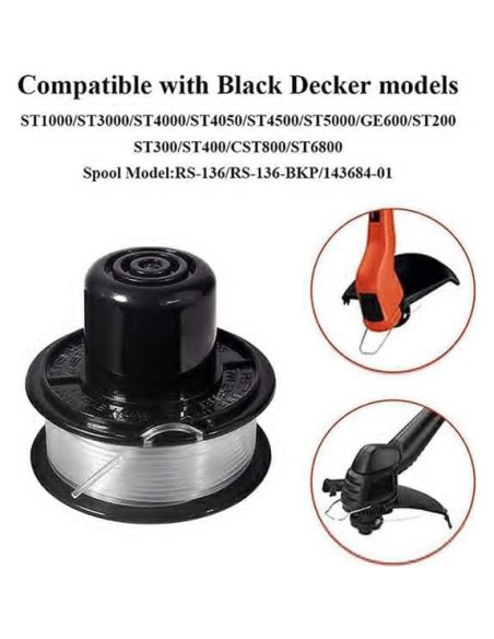 Bobina de Trimmer Black and Decker RS-136 20 pies 0.165 cm