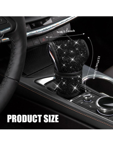 Cubierta de pomo de cambio HQRNYP Bling Negro 13x9 cm