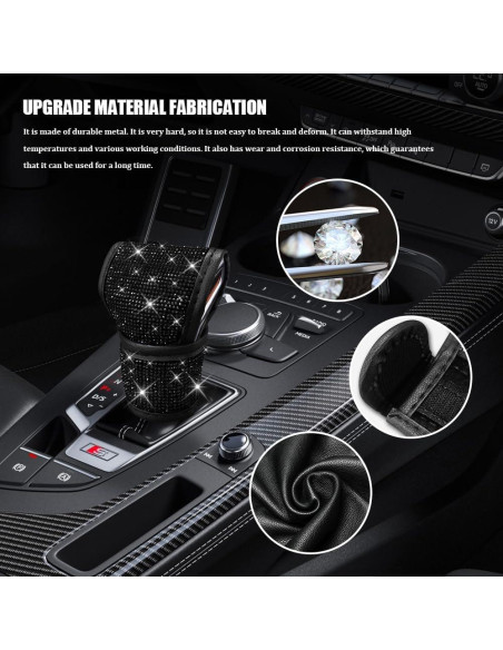 Cubierta de pomo de cambio HQRNYP Bling Negro 13x9 cm