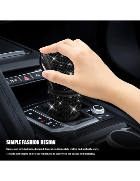 Cubierta de pomo de cambio HQRNYP Bling Negro 13x9 cm