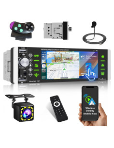 Estéreo de Coche Roinvou 1 Din 5 Pulgadas Bluetooth Carplay