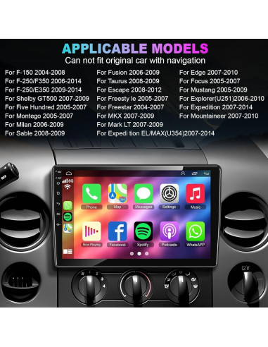 Estéreo de Coche Android 14.0 Aublinto 10" para Ford F150/F250/F350/F450