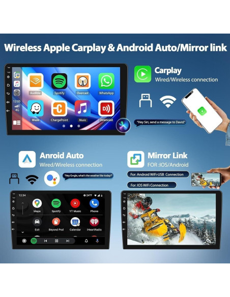 Estéreo de Coche Doble Din Ikasus Android 13 para Ford F150 1997-2004 10.1" GPS Bluetooth