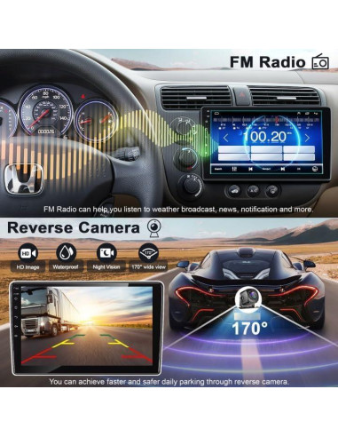 Estéreo de Coche Android 13 Electrosmart para Honda Civic 2001-2005, 4GB RAM, 64GB ROM, Pantalla Táctil 9"