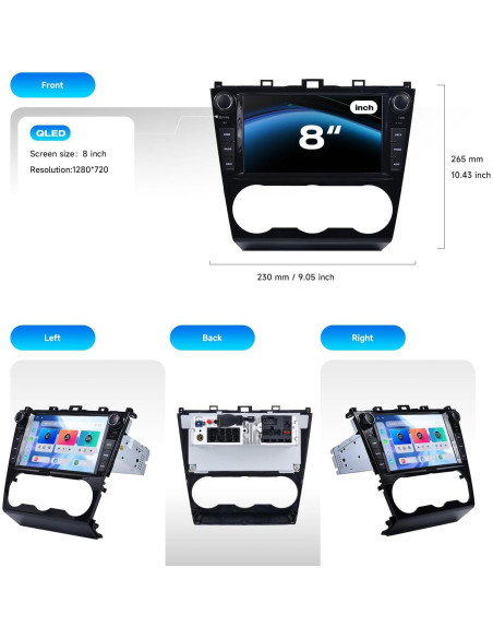 Unidad Estéreo Dasaita 8GB+256GB para Subaru Forester 2015-2018