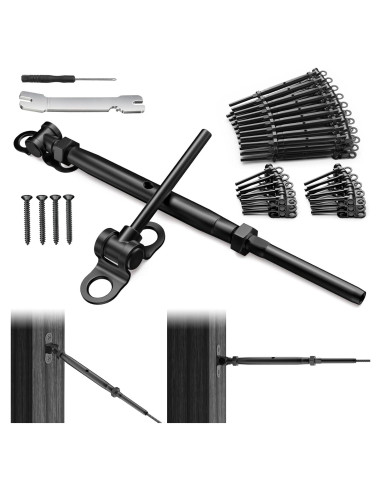 BLIKA Kit Barandilla Cable Negro 30 Pares Acero Inoxidable