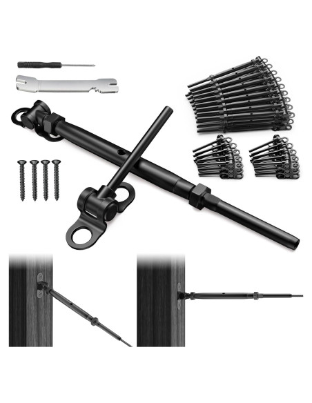 BLIKA Kit Barandilla Cable Negro 30 Pares Acero Inoxidable