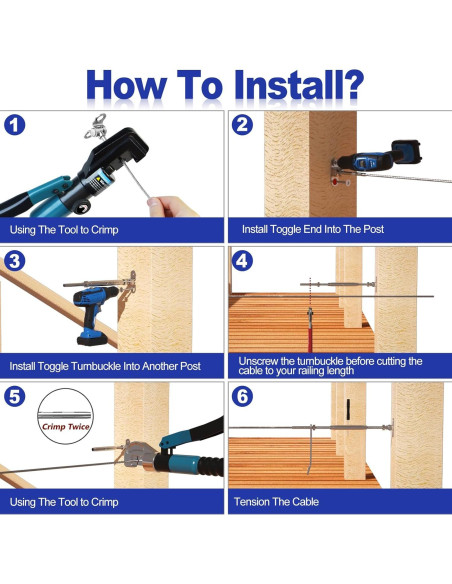 BLIKA Kit Barandilla Cable Negro 30 Pares Acero Inoxidable