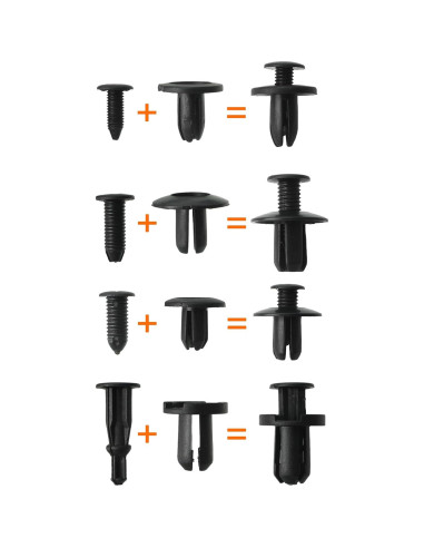 Kit de 100 Clips de Retención GoaMotors con 5 Herramientas
