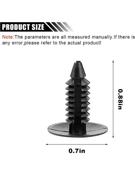 200 Clips de Remache de Plástico KITUREK para Automóviles