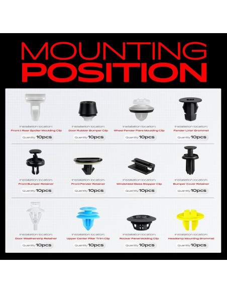 Kit de Clips de Retención A-Premium 320 Piezas para Toyota Corolla 2019-2024