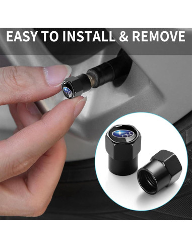 Tapas de Válvula de Neumático DEXBEXS 4 Piezas Aluminio Negro