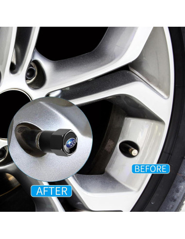 Tapas de Válvula de Neumático DEXBEXS 4 Piezas Aluminio Negro