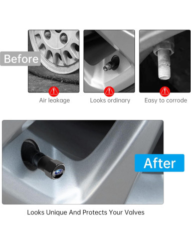 Tapas de Válvula de Neumático DEXBEXS 4 Piezas Aluminio Negro