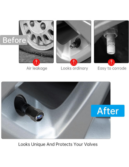 Tapas de Válvula de Neumático DEXBEXS 4 Piezas Aluminio Negro