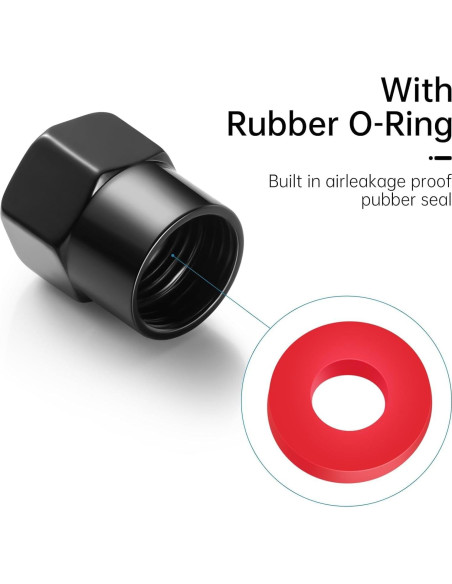 Tapas de Válvula de Neumático DEXBEXS 4 Piezas Aluminio Negro