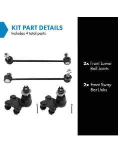 Kit de Suspensión Delantera TRQ 4 Piezas para Subaru Impreza 2017-2021 2