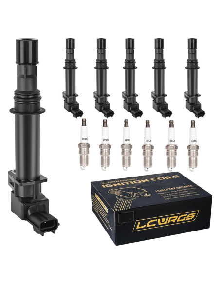 Juego de 6 Bobinas de Encendido y Bujías LCWRGS 3.7 V6 Jeep/Dodge 2002-2008