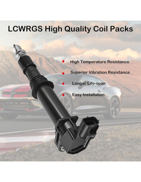 Juego de 6 Bobinas de Encendido y Bujías LCWRGS 3.7 V6 Jeep/Dodge 2002-2008