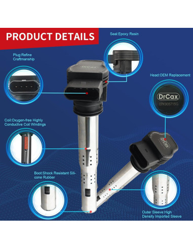 Bobina de Encendido DrCax UF575 para Audi y Volkswagen
