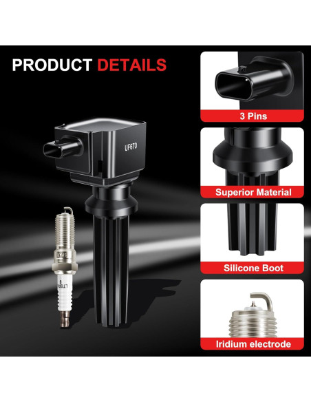 Bobinas de Encendido y Bujías de Iridio GPMMWPG UF670 - Juego de 4