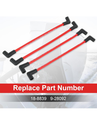 Juego de Cables de Bujía Marina JDMSPEED 10mm para Johnson Evinrude