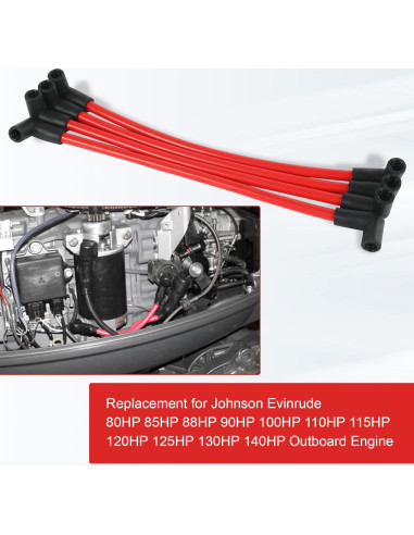 Juego de Cables de Bujía Marina JDMSPEED 10mm para Johnson Evinrude