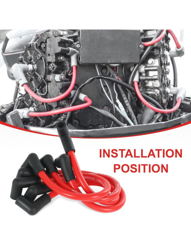 Juego de Cables de Bujía Marina JDMSPEED 10mm para Johnson Evinrude