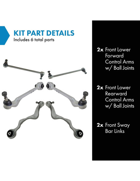 Kit de Suspensión Delantera TRQ PSA56515 6 Piezas para BMW