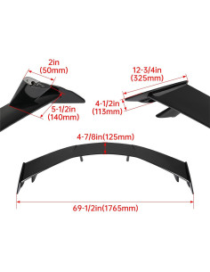 Alerón Trasero HECASA Negro Brillante para Chevrolet Corvette C8 2020-2024 2