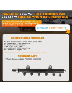Combustible Riel Común PANGOLIN 7256757 para Motor Doosan D34 2
