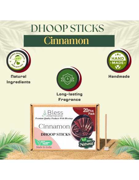 Dhoop de Canela 100% Natural Bendición Internacional - 20 Palos