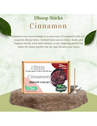 Dhoop de Canela 100% Natural Bendición Internacional - 20 Palos