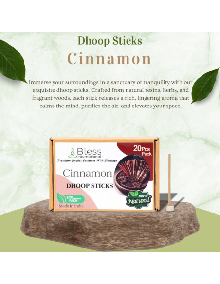 Dhoop de Canela 100% Natural Bendición Internacional - 20 Palos