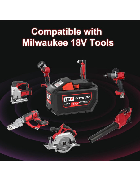 2 Baterías de Litio 15.0Ah Milwaukee 18V Compatible Rojo