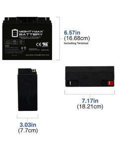 Batería Mighty Max 12V 18AH SLA para cortadora Black Decker 2