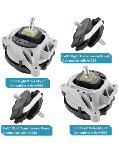 Montaje de Motor y Transmisión JDMON 4 Pcs para BMW 2.0L RWD